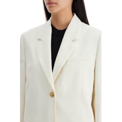 single-breasted canvas blazer