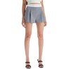 pleated shorts with branded band