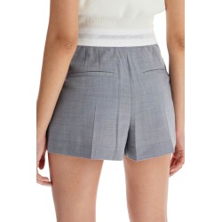 pleated shorts with branded band