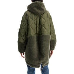 shearling and nylon parka