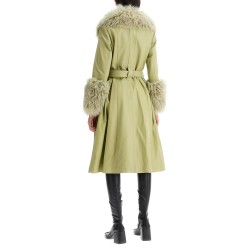 foxy leather and shearling long coat