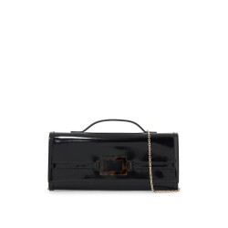 brushed leather belle vivier clutch bag