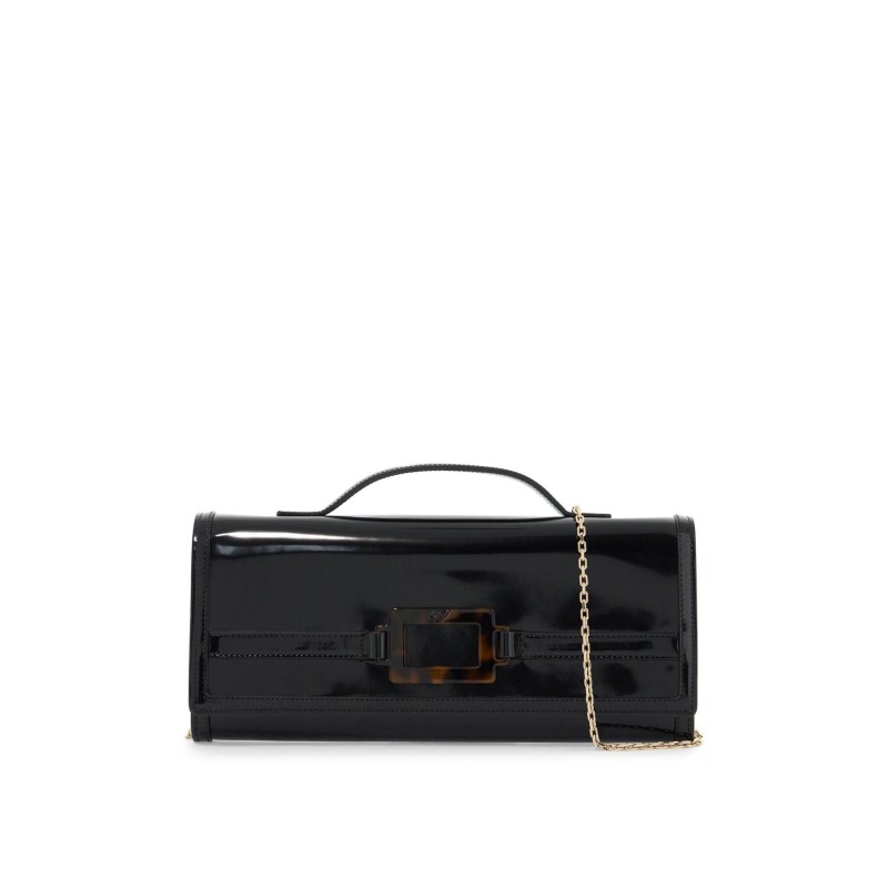 brushed leather belle vivier clutch bag