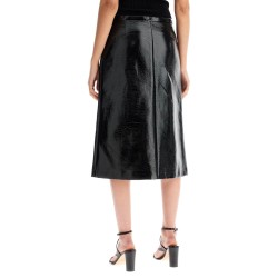 vinyl midi skirt in seven