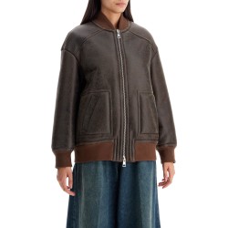 shearling bomber jacket