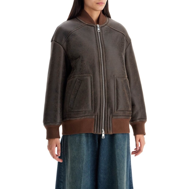 shearling bomber jacket