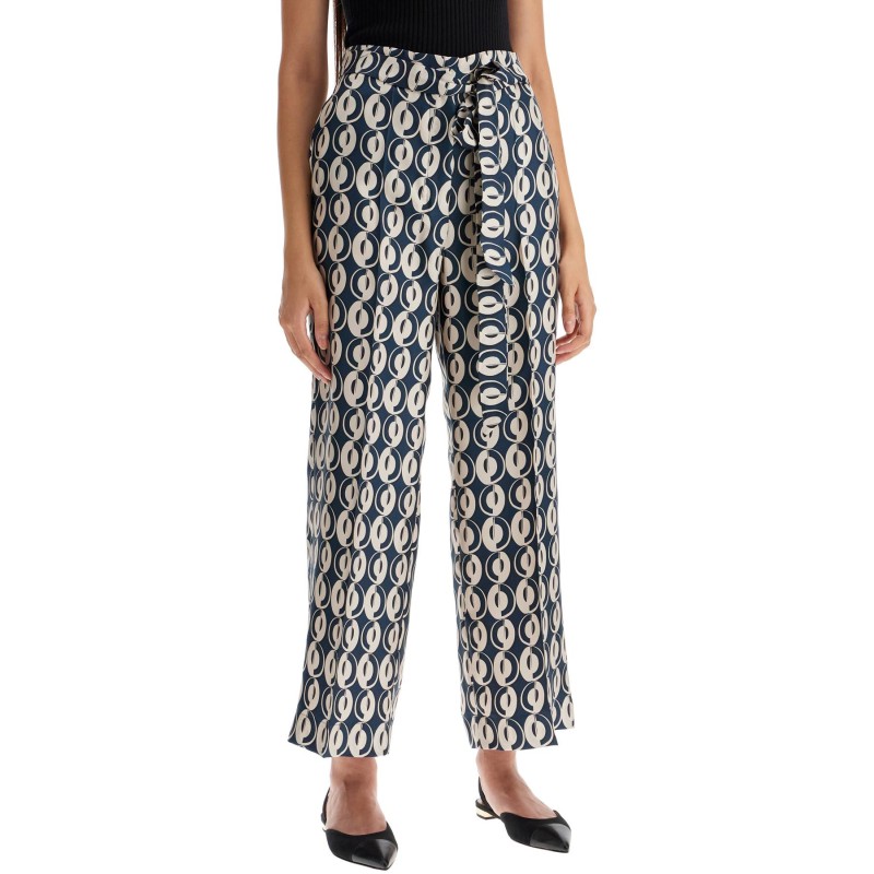 timeb cropped pants in printed silk