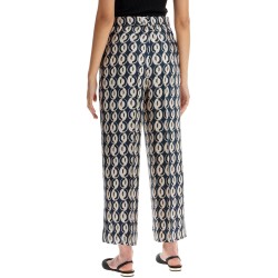 timeb cropped pants in printed silk