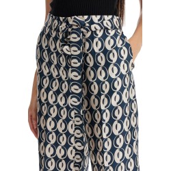 timeb cropped pants in printed silk