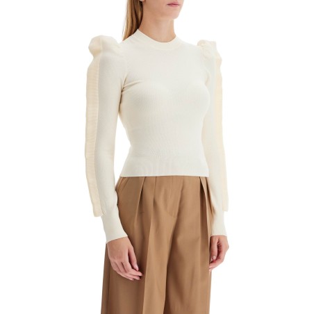 stretch pullover with ruffle