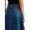 asymmetric long denim skirt.