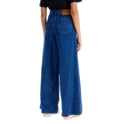 wide flared leg jeans with a