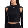 "cropped top with cut out detail