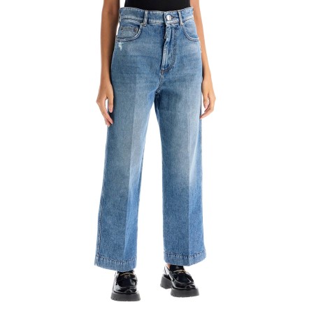 high-waisted cropped denim jeans