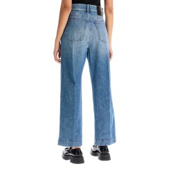 high-waisted cropped denim jeans