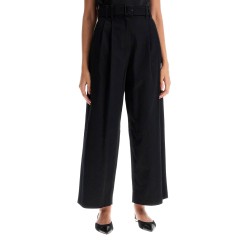 wide gabardine trousers with