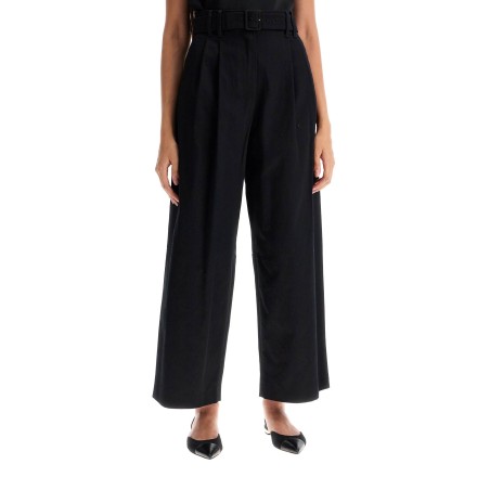 wide gabardine trousers with