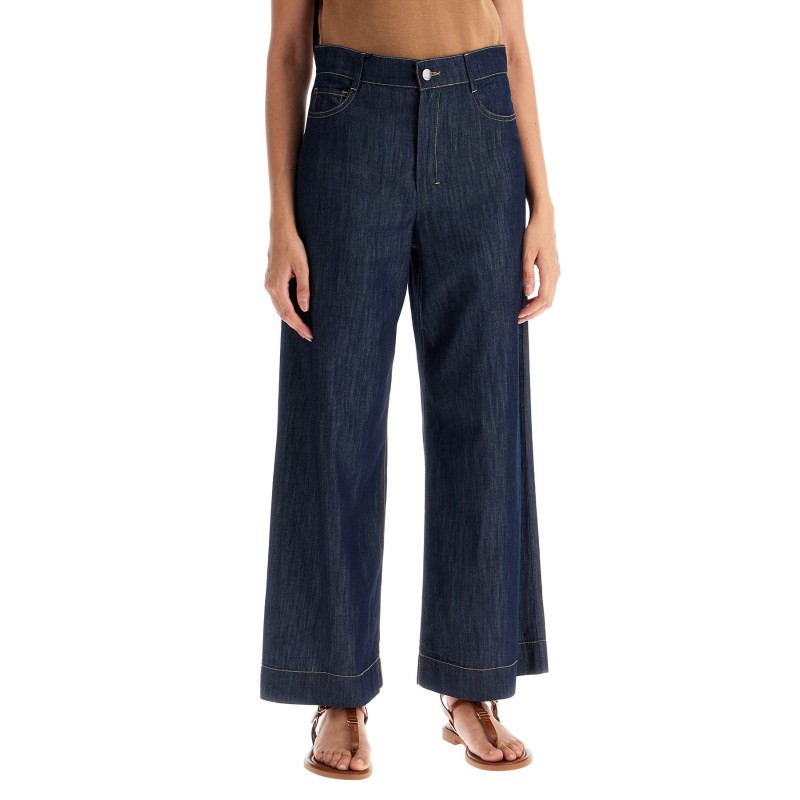 cropped chambray pants in