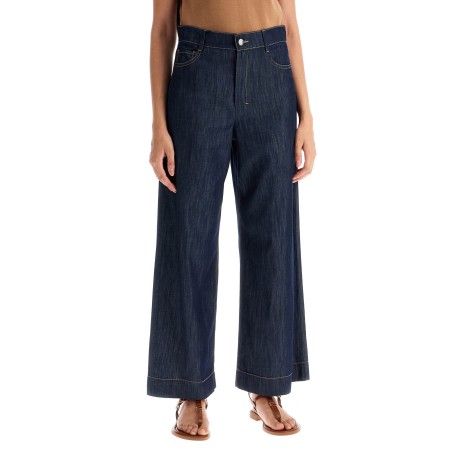 cropped chambray pants in