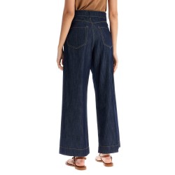 cropped chambray pants in