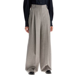 wide virgin wool pinstripe trousers