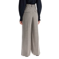 wide virgin wool pinstripe trousers