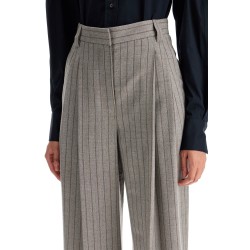 wide virgin wool pinstripe trousers