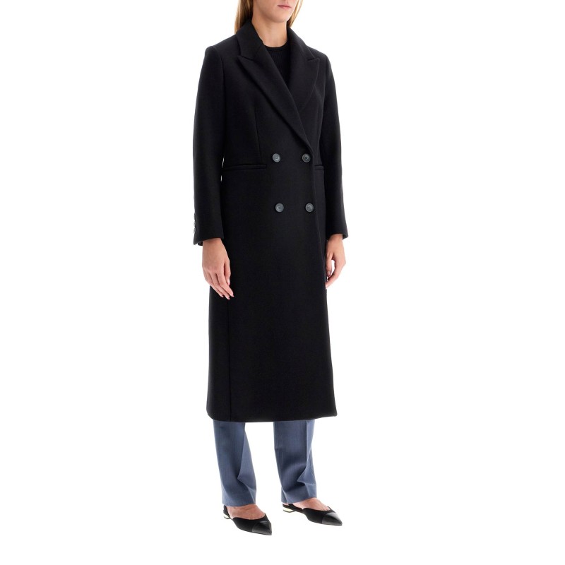 cayenne double-breasted wool coat