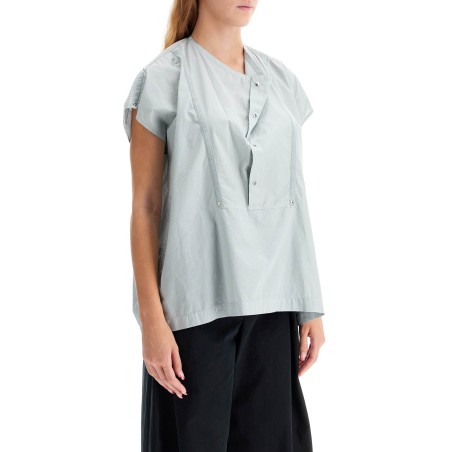 blouse with draped neckline and