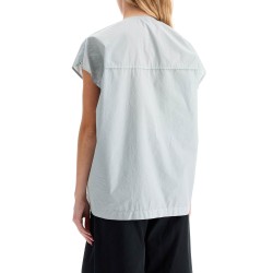 blouse with draped neckline and