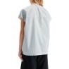 blouse with draped neckline and