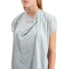 blouse with draped neckline and