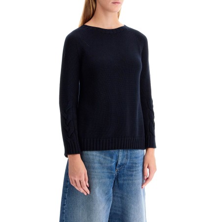 cotton cable knit sweater in 10 words