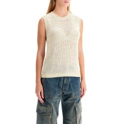 knitted vest with sequins embell