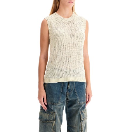 knitted vest with sequins embell