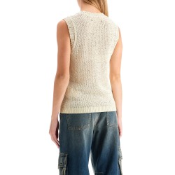 knitted vest with sequins embell