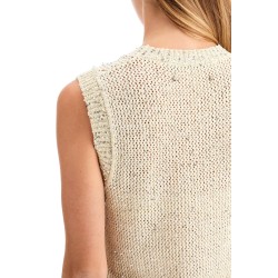 knitted vest with sequins embell