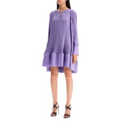 short pleated dress with ruffles