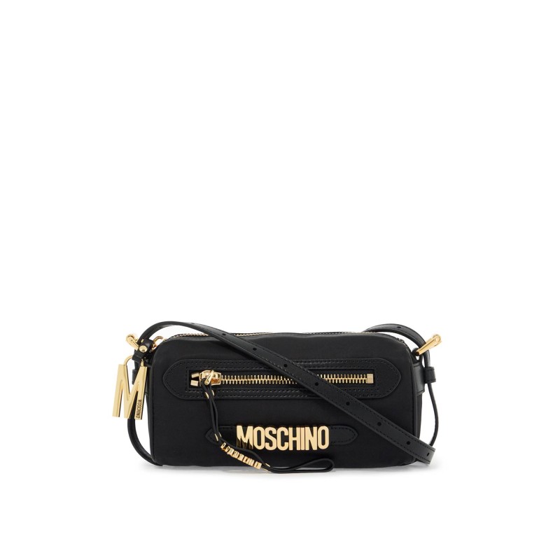 shoulder bag with metal logo detail