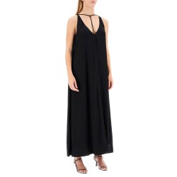 maxi dress with t-strap belt