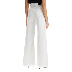 wide leg twill trousers in italian