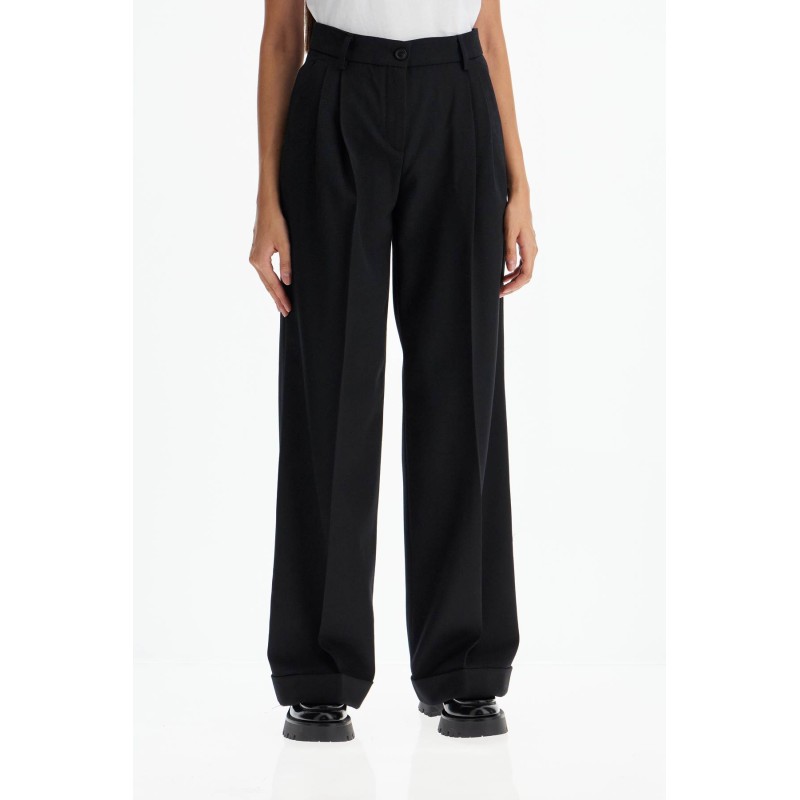 twill wide-leg trousers in pal