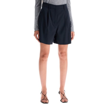 flared lightweight wool shorts