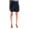 flared lightweight wool shorts