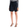 flared lightweight wool shorts