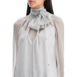 silk polka dot blouse with lavall