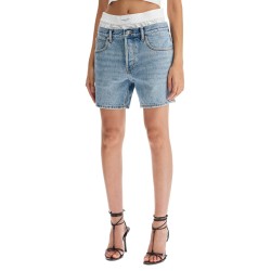 denim shorts with boxer insert for added