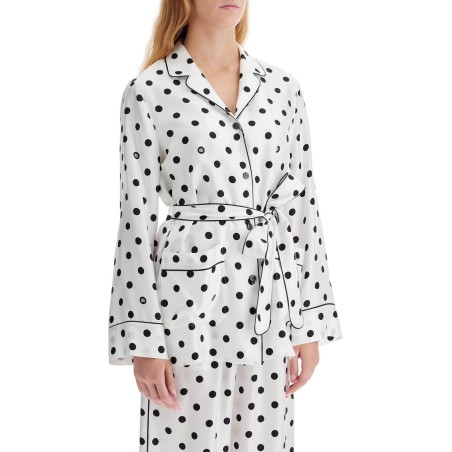 silk polka dot pajama shirt