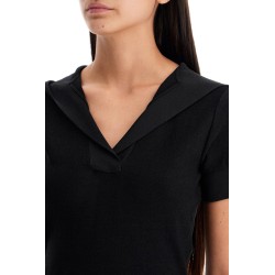 hooded piqué knit top with