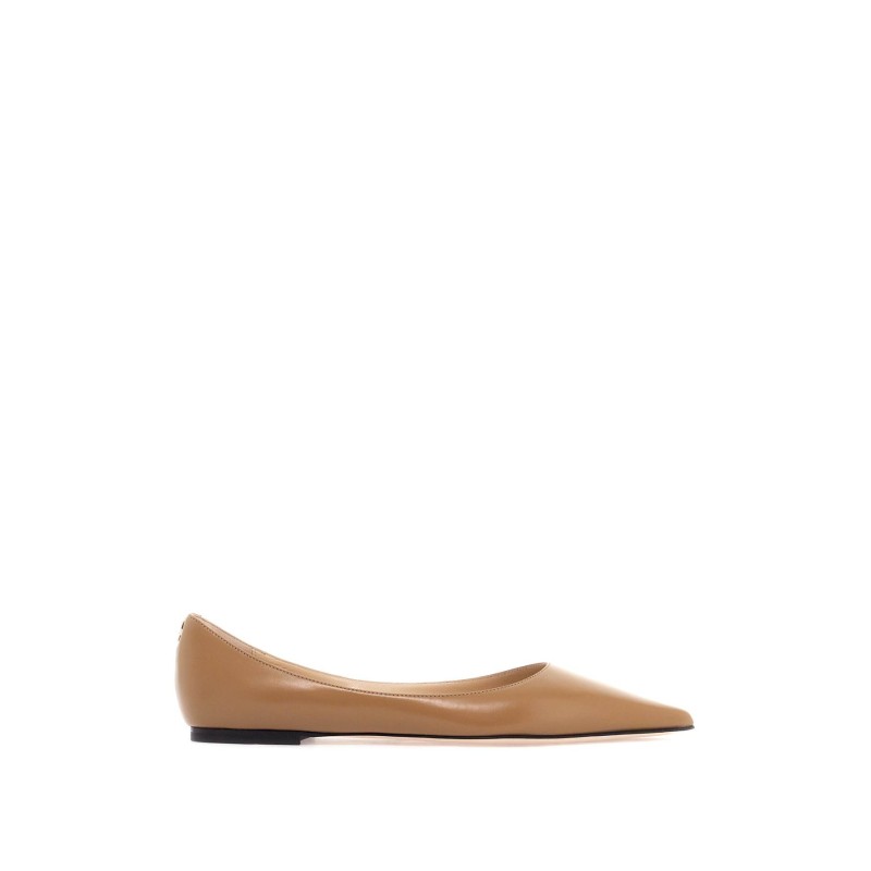 smooth leather love ballerina flats